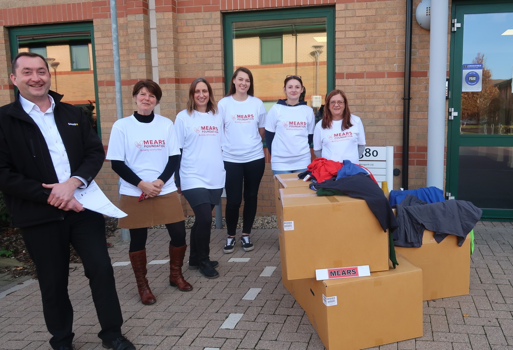 We  donated End of Line products to the Mears foundation. This clothing was to support the Mears Afghan Appeal as well as two homeless charities.
